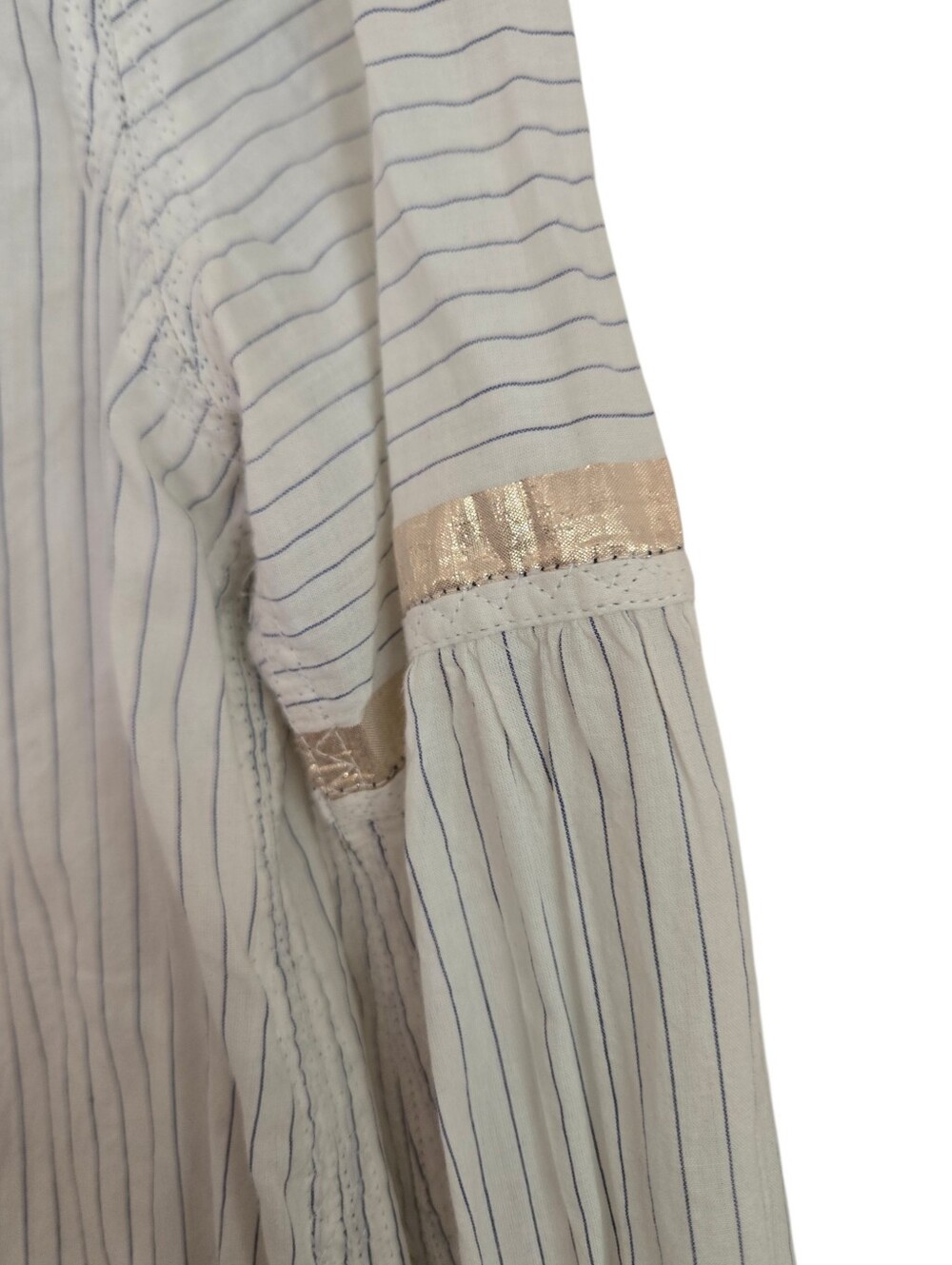 Free People Pinstripe Metallic Detail Blouse Small✨ - Picture 2 of 5